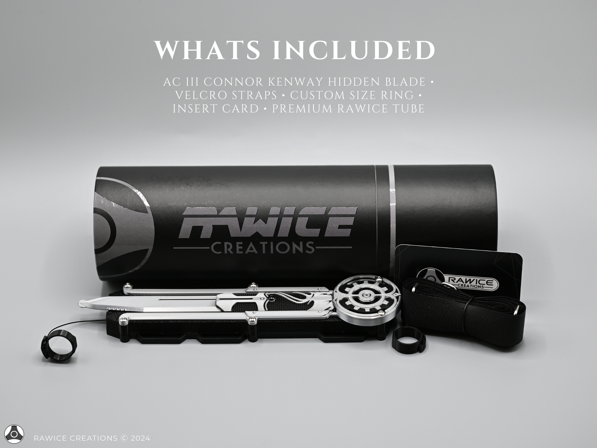 RAWICE CREATIONS V2 Assassin's AC III Connor Kenway Pivot Hidden Blade (RIGHT Arm Version)