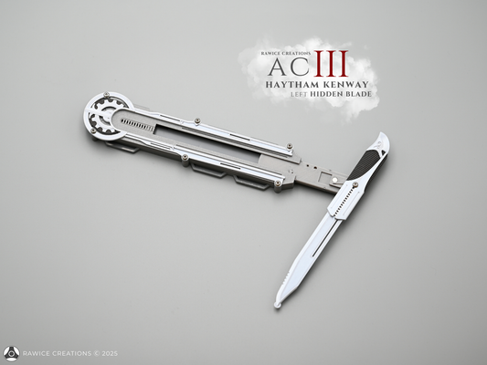 RAWICE CREATIONS V2 Assassin's AC III Haytham Kenway LEFT Arm Pivot Hidden Blade