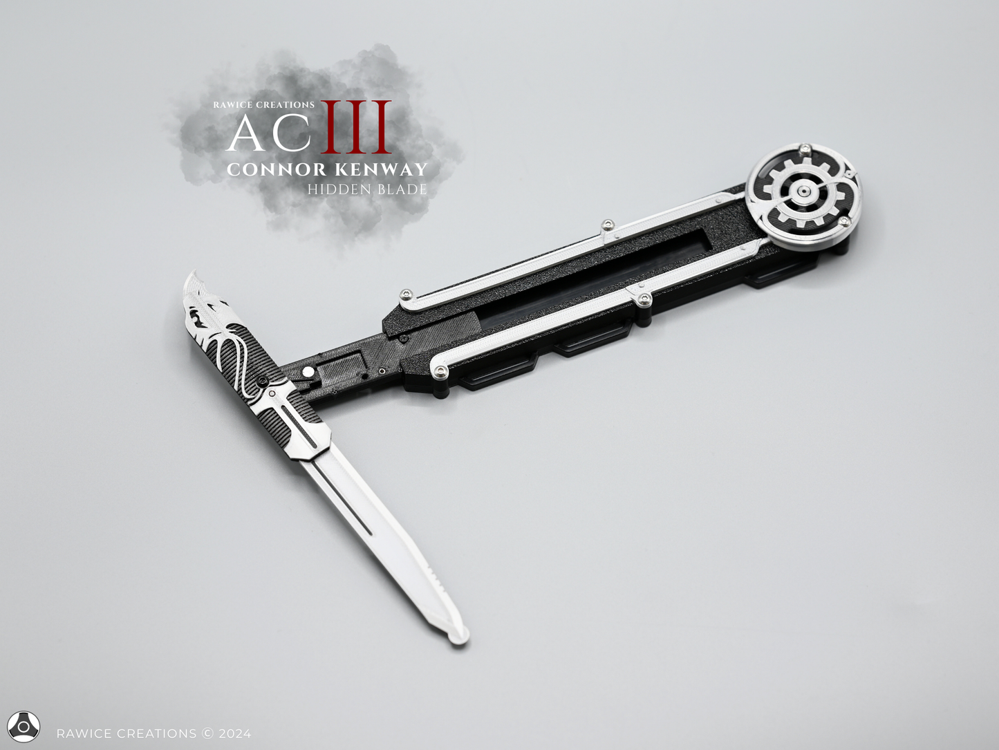RAWICE CREATIONS V2 Assassin's AC III Connor Kenway Pivot Hidden Blade (RIGHT Arm Version)