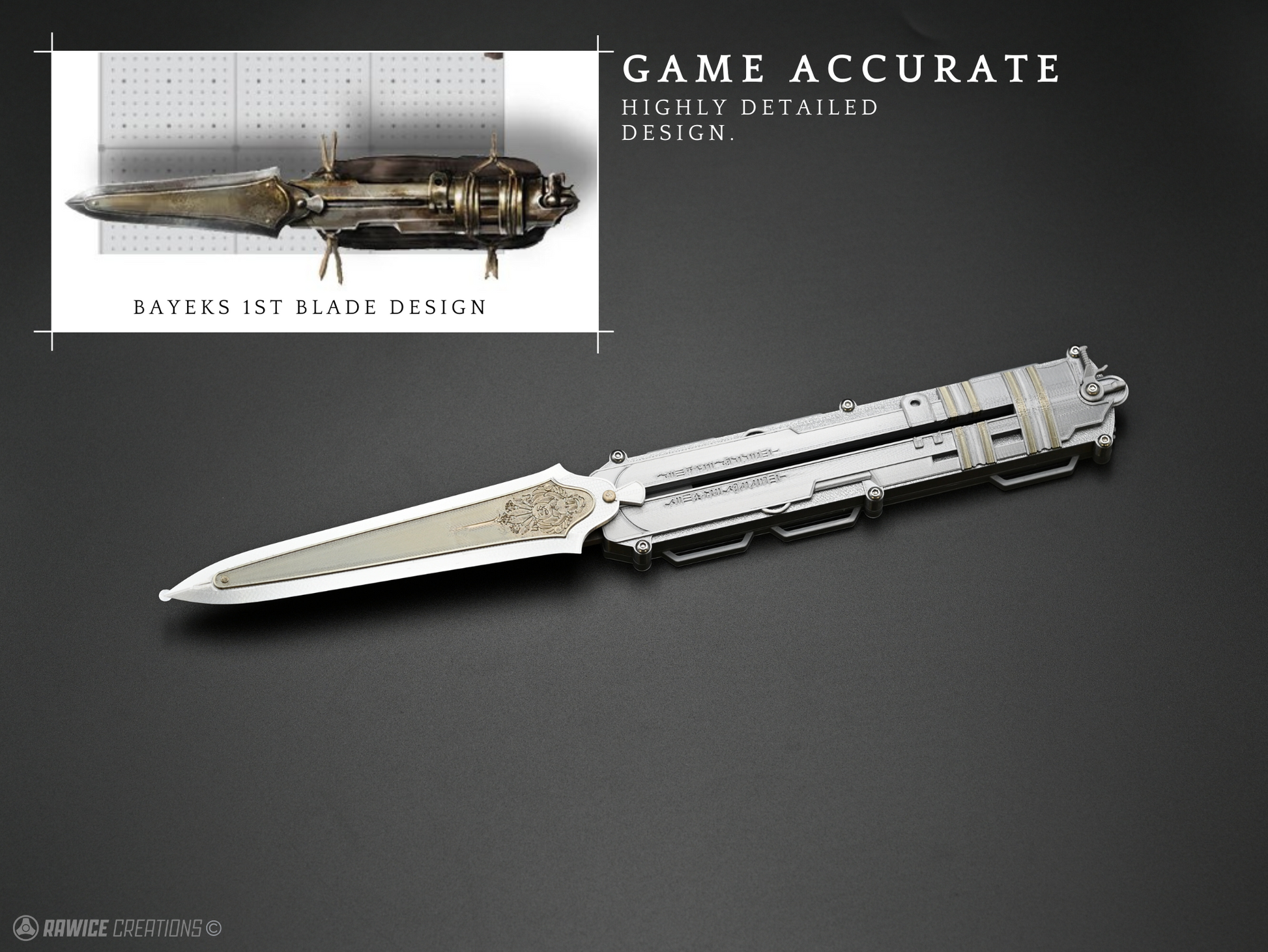 RAWICE CREATIONS V2 Assassin's Origins Bayek of Siwa Hidden Blade (Design 1)