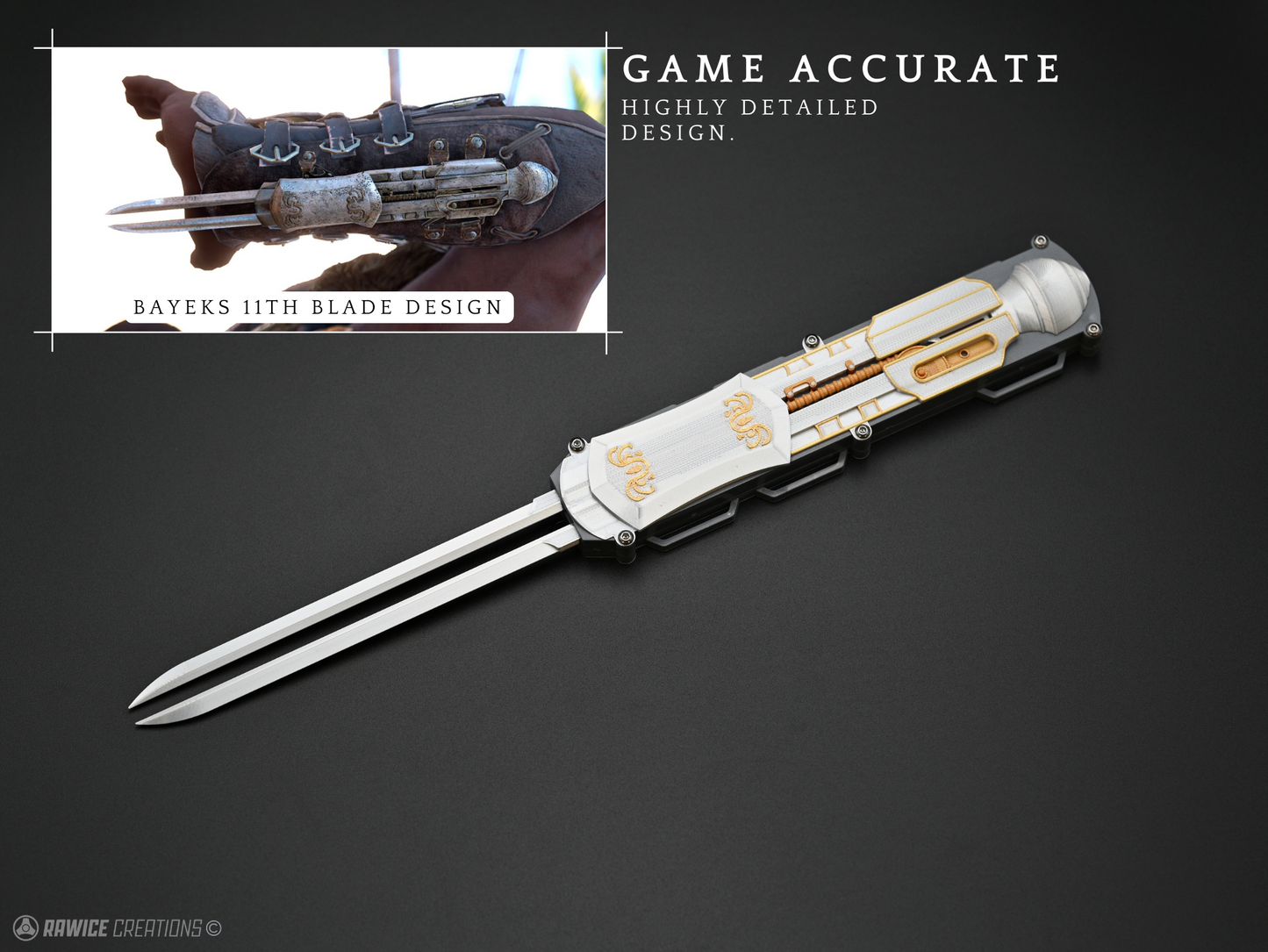 RAWICE CREATIONS V2 Assassin's Origins Bayek of Siwa Hidden Blade (Design 11)