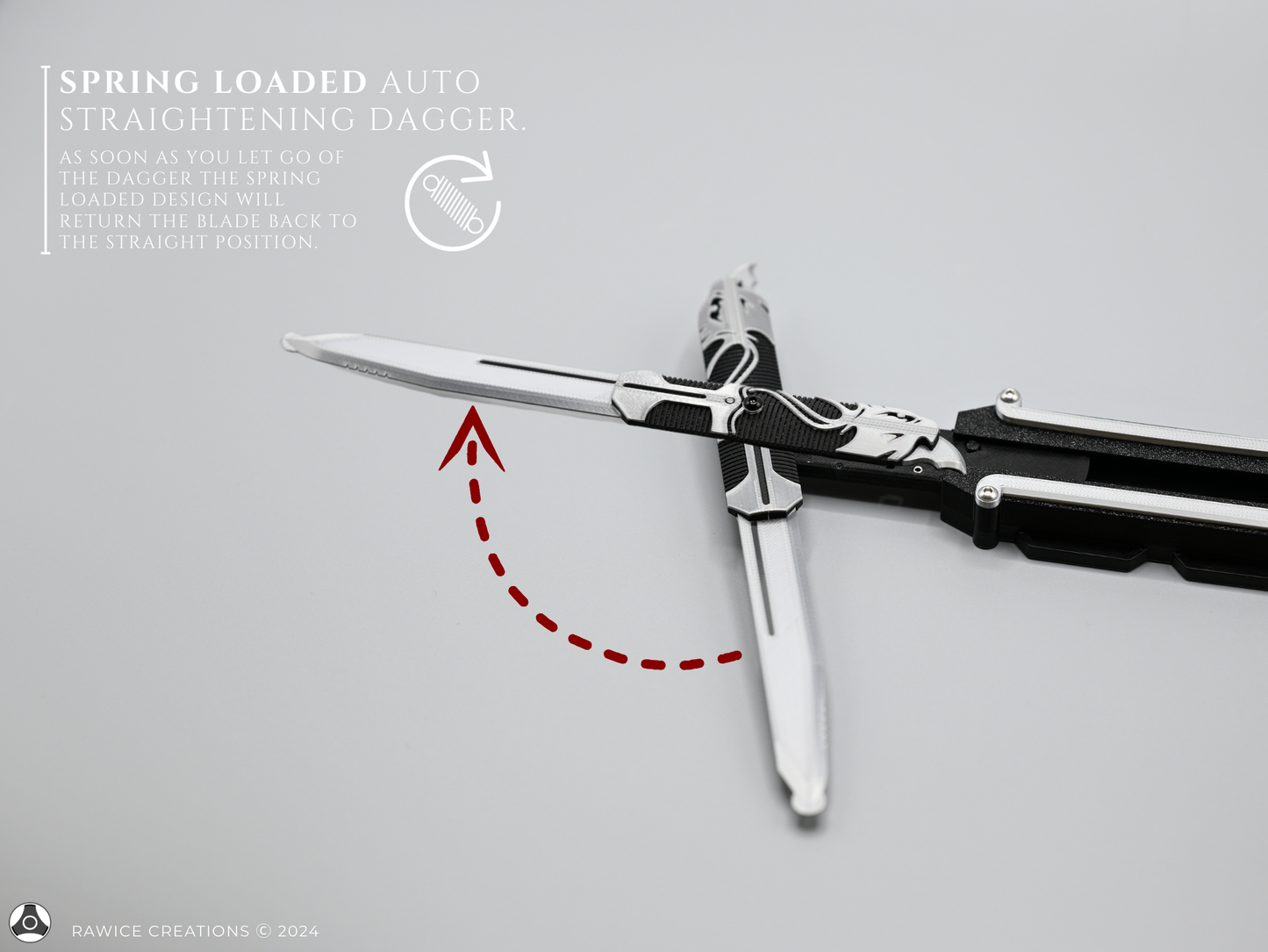 RAWICE CREATIONS V2 Assassin's AC III Connor Kenway Pivot Hidden Blade (RIGHT Arm Version)