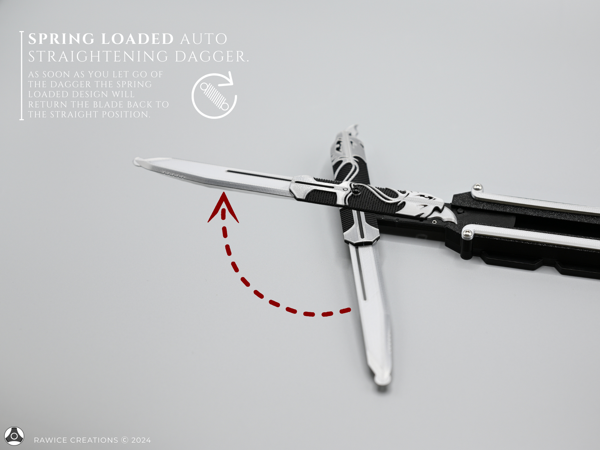 RAWICE CREATIONS V2 Assassin's AC III Connor Kenway Pivot Hidden Blade (RIGHT Arm Version)