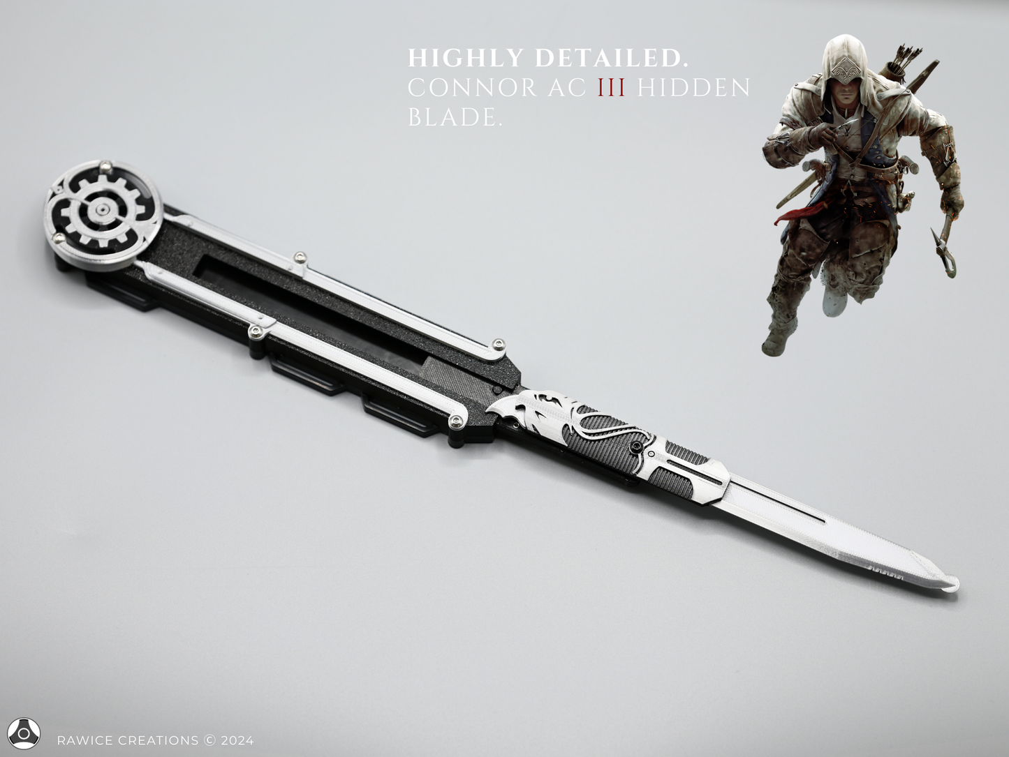 RAWICE CREATIONS V2 Assassin's AC III Connor Kenway Pivot Hidden Blade (LEFT Arm Version)