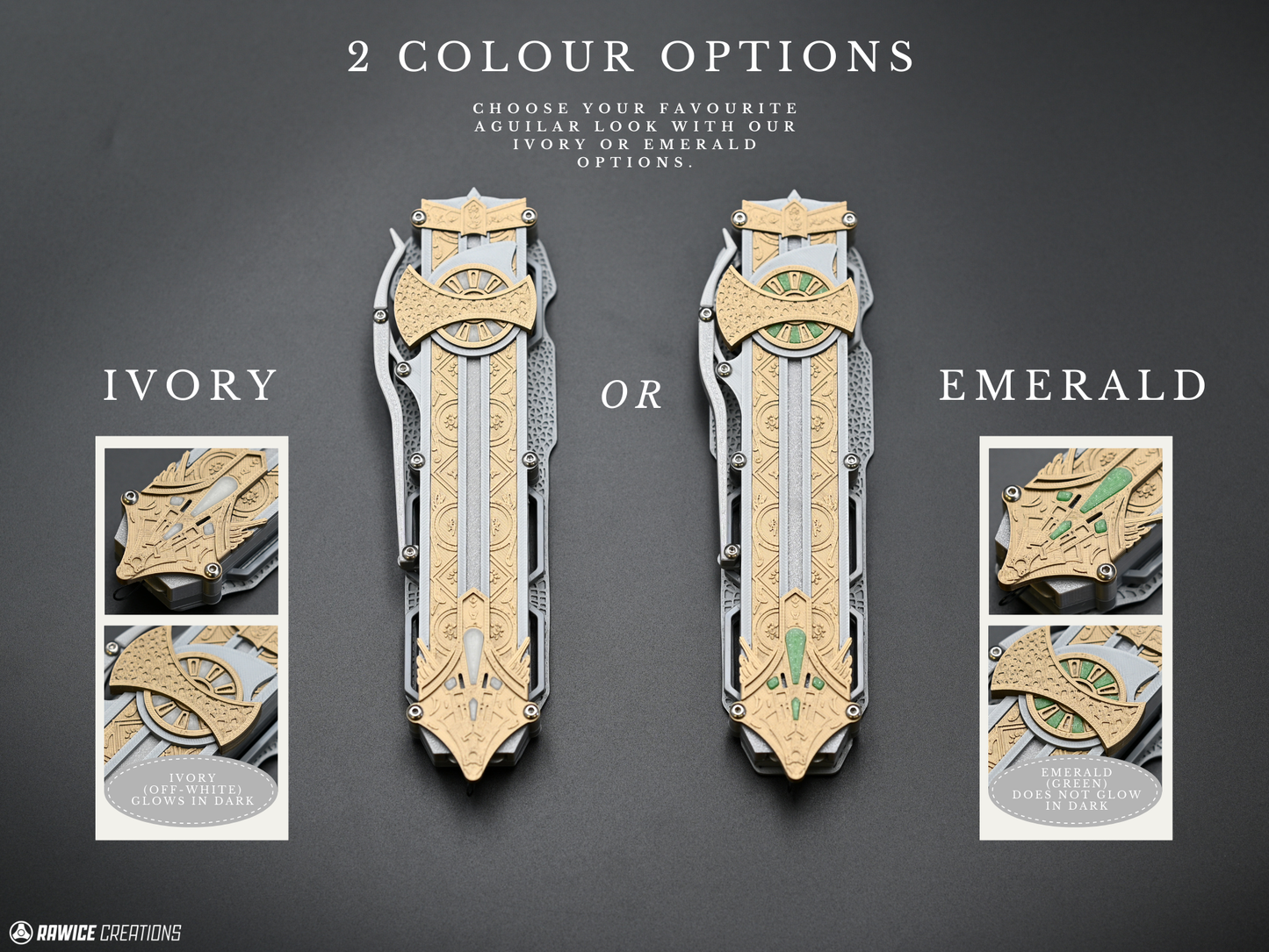 RAWICE CREATIONS V2 Assassin's Aguilar Hidden Blades Pair - AC Movie Blades (2 Colour Options)