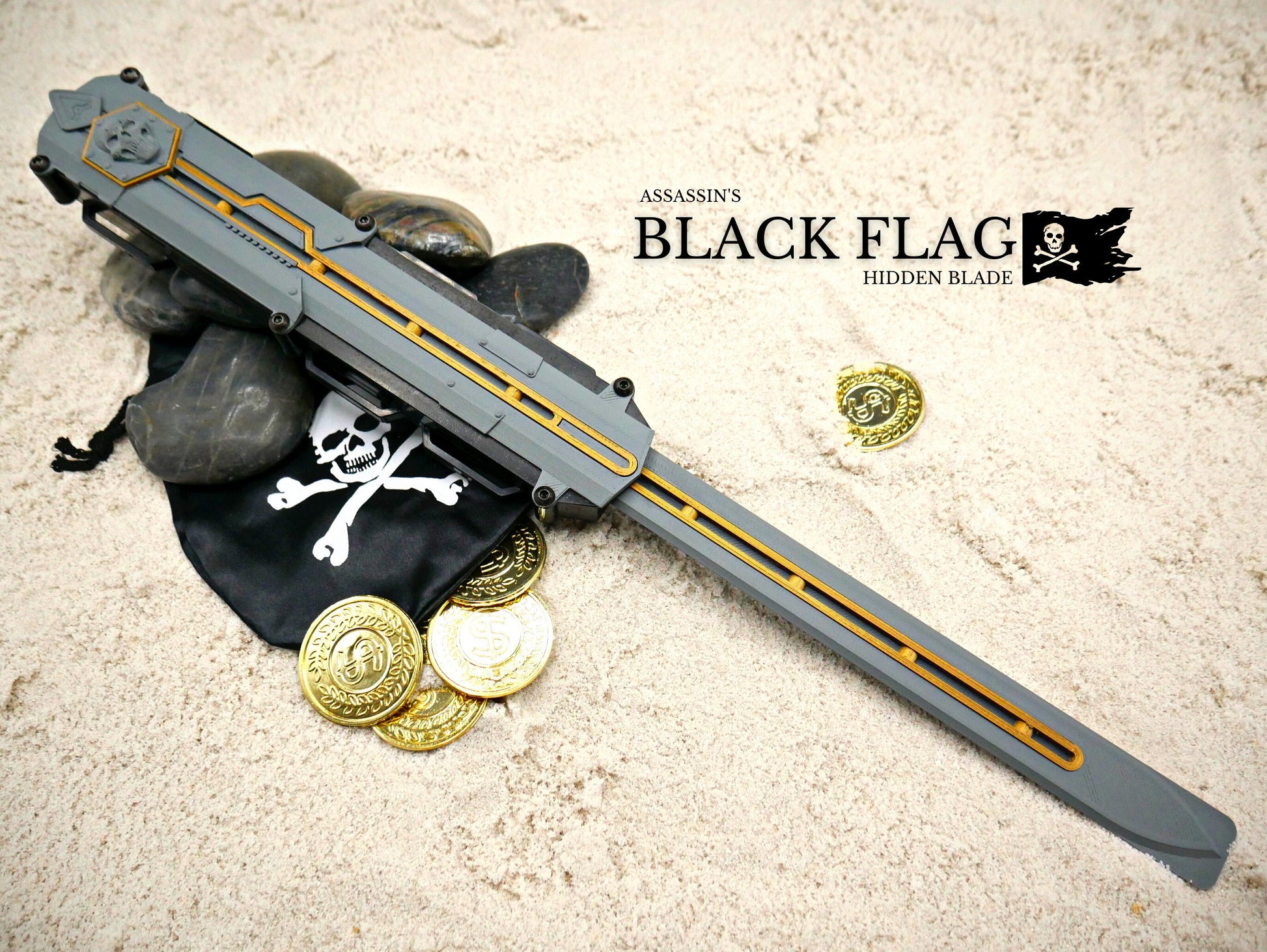 RAWICE CREATIONS V2 Assassin's Edward Kenway Black Flag Pirate Hidden Blade (Colour Edition)