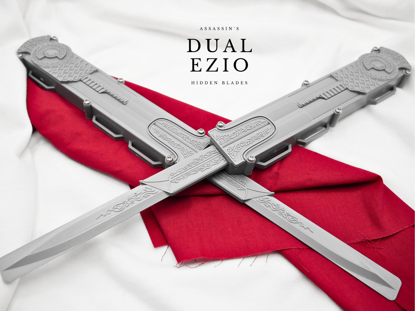 RAWICE CREATIONS V2 Assassin's Dual Brotherhood Ezio Auditore Hidden Blades (Grey Pair)