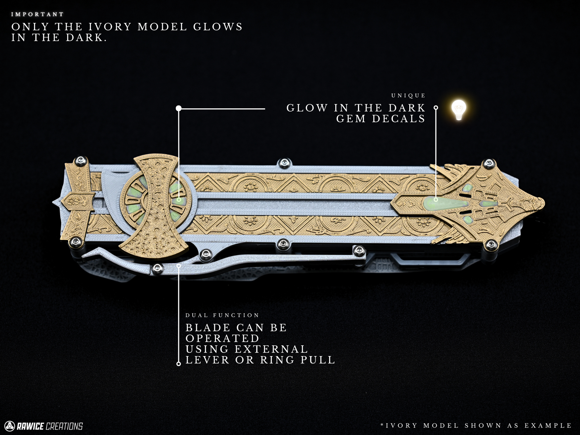 RAWICE CREATIONS V2 Assassin's Aguilar Hidden Blades Pair - AC Movie Blades (2 Colour Options)