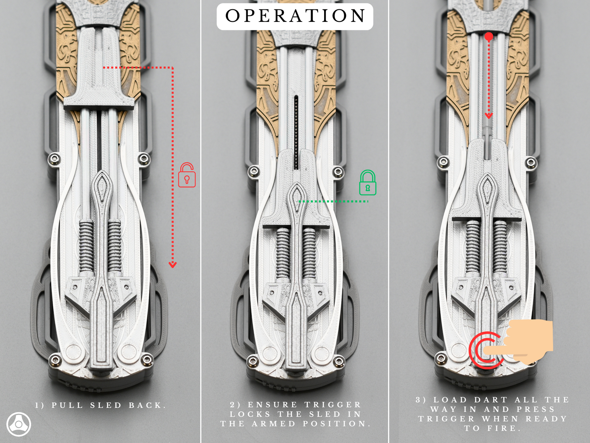 RAWICE CREATIONS V2 Assassin's Maria Hidden Blade + Dart Launcher - AC Movie Blade