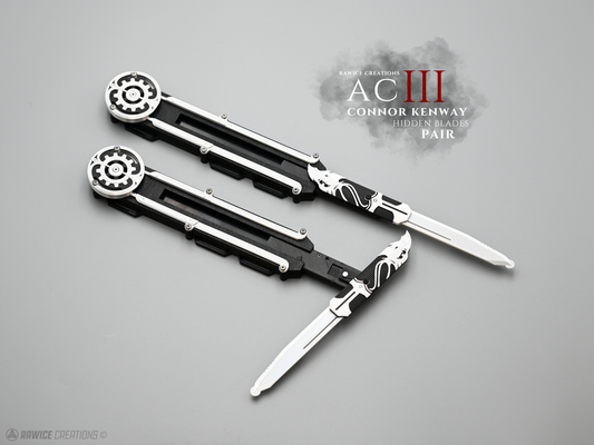 V2 Assassin's AC III Connor Kenway Pivot Hidden Blades (Blade PAIR)