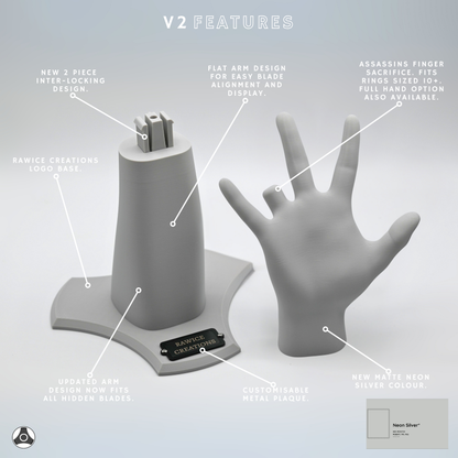 Rawice Creations V2 RIGHT Display Arm Stand - For Assassin's Hidden Blades