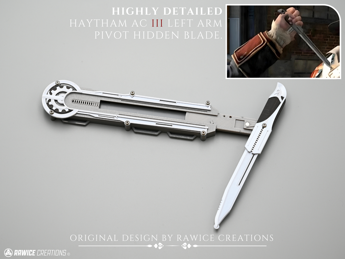 RAWICE CREATIONS V2 Assassin's AC III Haytham Kenway Hidden Blades (Blade Pair)