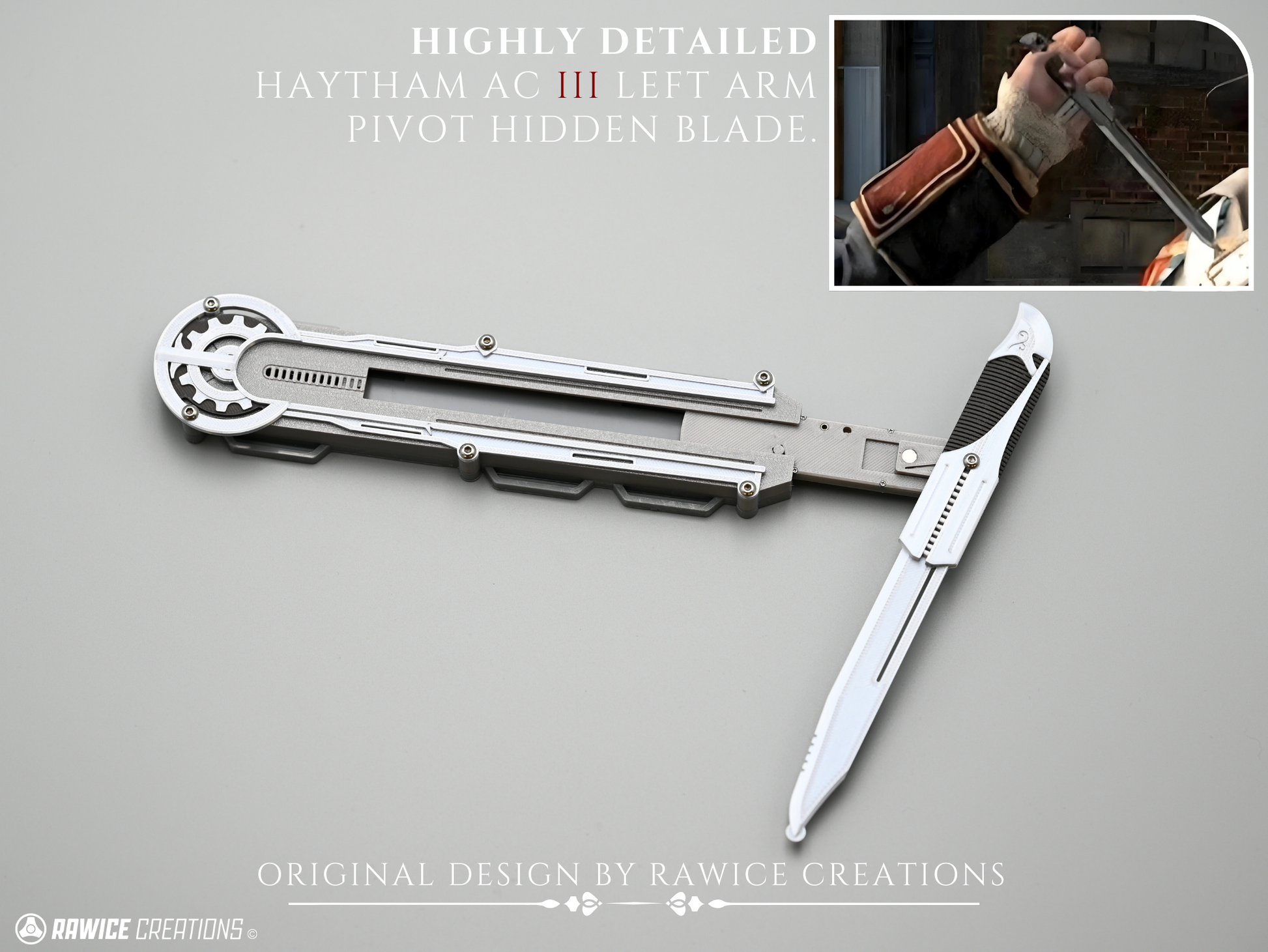 RAWICE CREATIONS V2 Assassin's AC III Haytham Kenway Hidden Blades (Blade Pair)