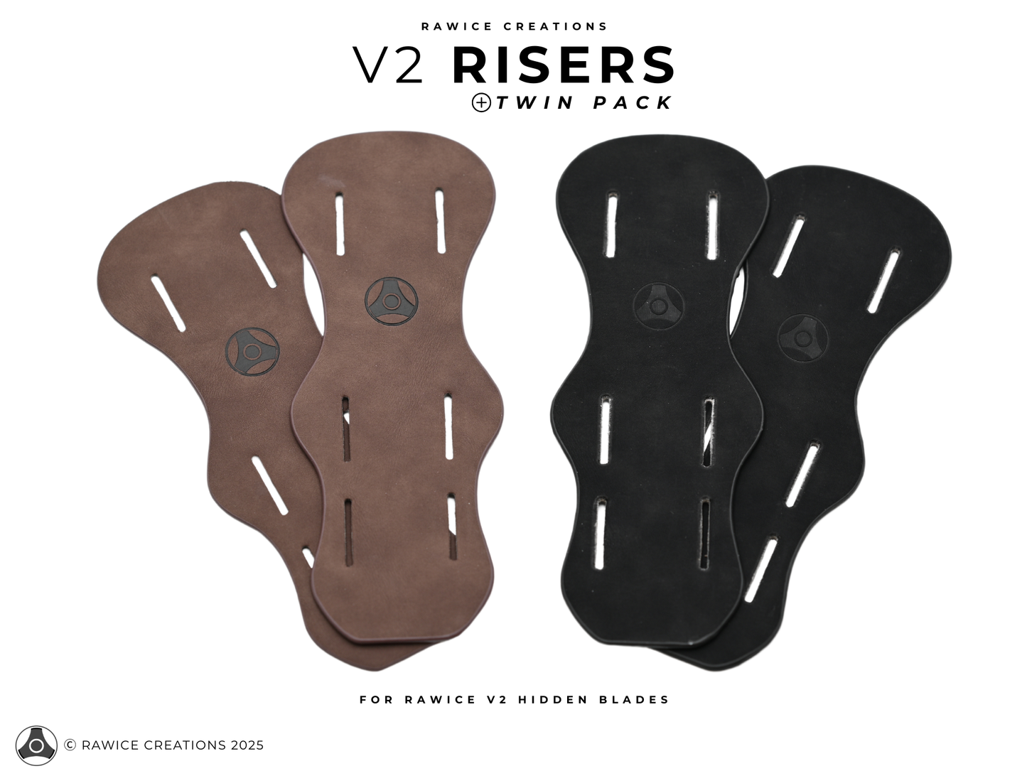 V2 Leather Hidden Blade Riser TWIN PACK - For Rawice Creations V2 Hidden Blades