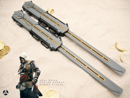 V2 Assassin's IV Edward Kenway Black Flag Hidden Blades (Blade Pair)