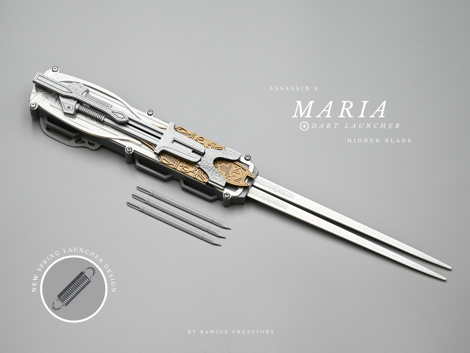 RAWICE CREATIONS V2 Assassin's Maria Hidden Blade + Dart Launcher - AC Movie Blade